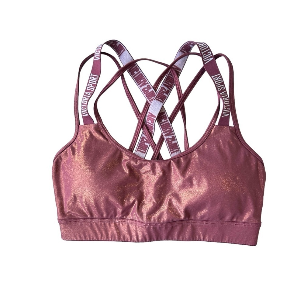 VICTORIA’S SECRET METALLIC MAROON  RACERBACK SPORTS BRA SIZE XS